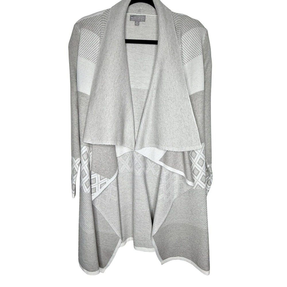 Evolution Women's Stitch Fix Open Front Cascade Long Sweater Size Medium EUC